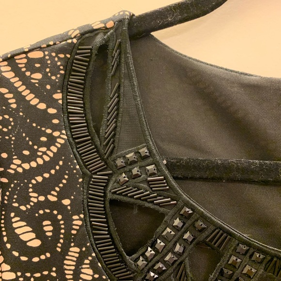 Belle Badgley Mischka black/tan dress - beaded - Picture 6 of 7